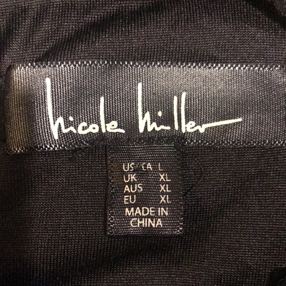 Nicole Miller Mock Neck Sheer Puffed Long Sleeved Blouse w/Snap Closure-Sz L - Picture 9 of 10